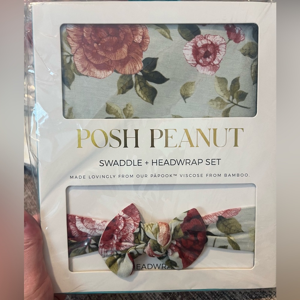 Posh Peanut Lizzie Swaddle and Headwrap Set New in Package